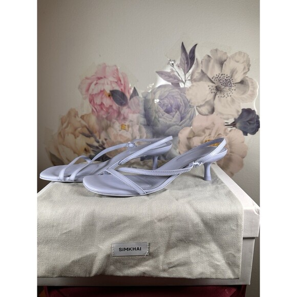 SIMKHAI Cedonia Stud Strappy Kitten Heel Sandal in Periwinkle Sky - Picture 7 of 11